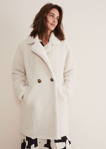 Phase Eight Libbie Longline Teddy Coats White Canada | RGXVES-584